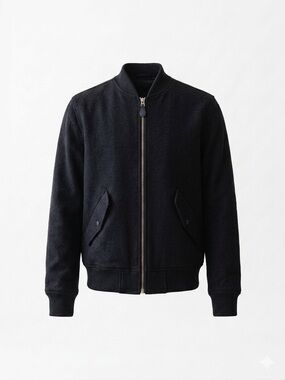 Wallace and Barnes Men's Navy Bomber Jacket - Classic Zip Front